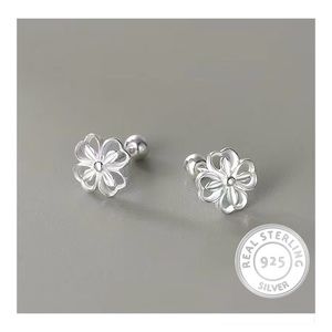 2/$30 Genuine 925 Sterling Silver Faceted Cherry Blossom Flower Earrings